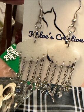 Handmade White Cloud Dangle Earrings by